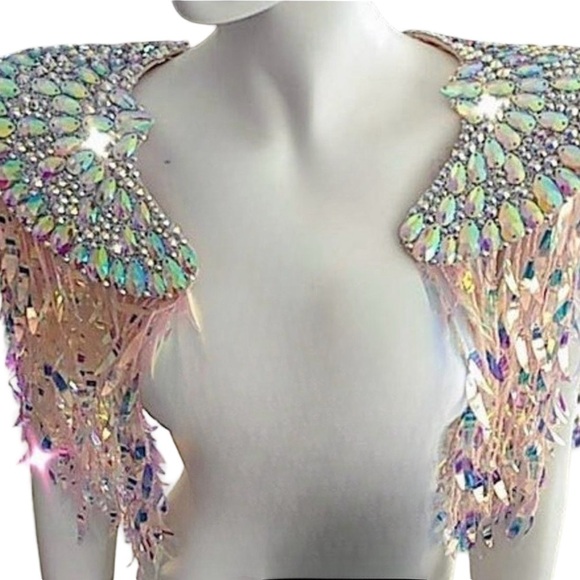 🖤 Neo-Gothic Oracle Iridescent Shoulder Cape – Statement Festival Accessory - Picture 3 of 11